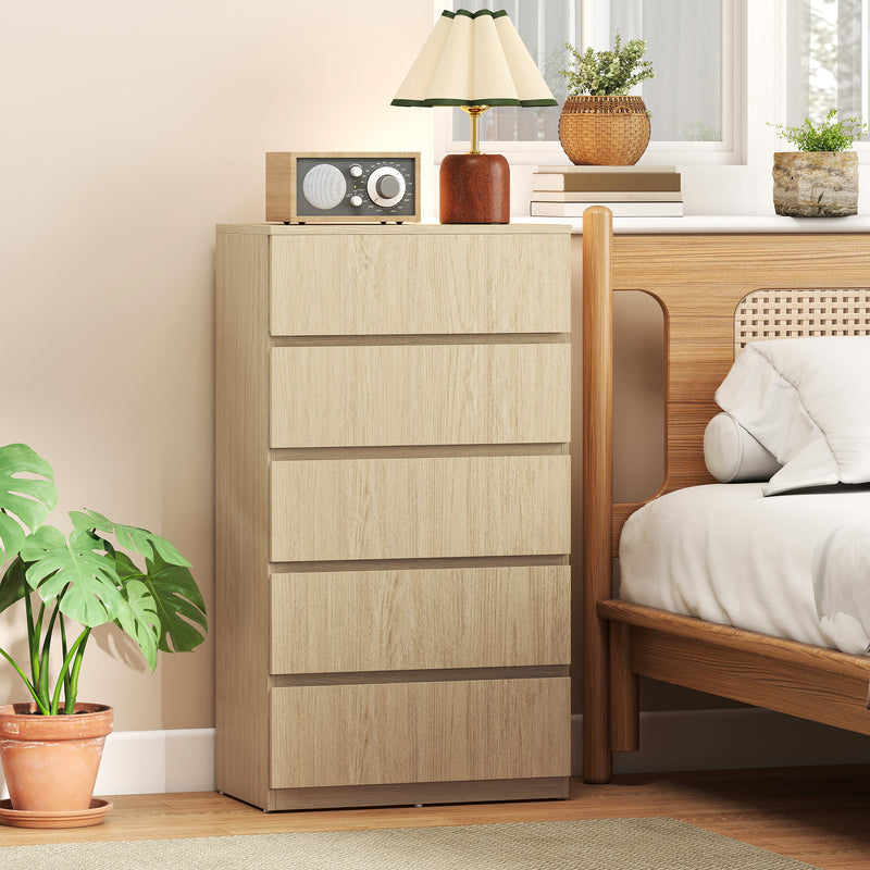 HOMCOM Chest of Drawers, 5-Drawer Storage Cabinets, Modern Dresser, Storage Drawer Unit for Bedroom – view 2