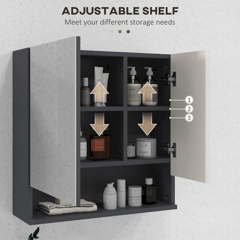 Grey bathroom mirror cabinet – image 5