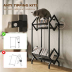 50 CD Storage Rack, 2-Tier Metal CD Storage Unit, Free Standing, Easy to Assemble, Black