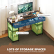 120 cm brown desk with charging station – image 4
