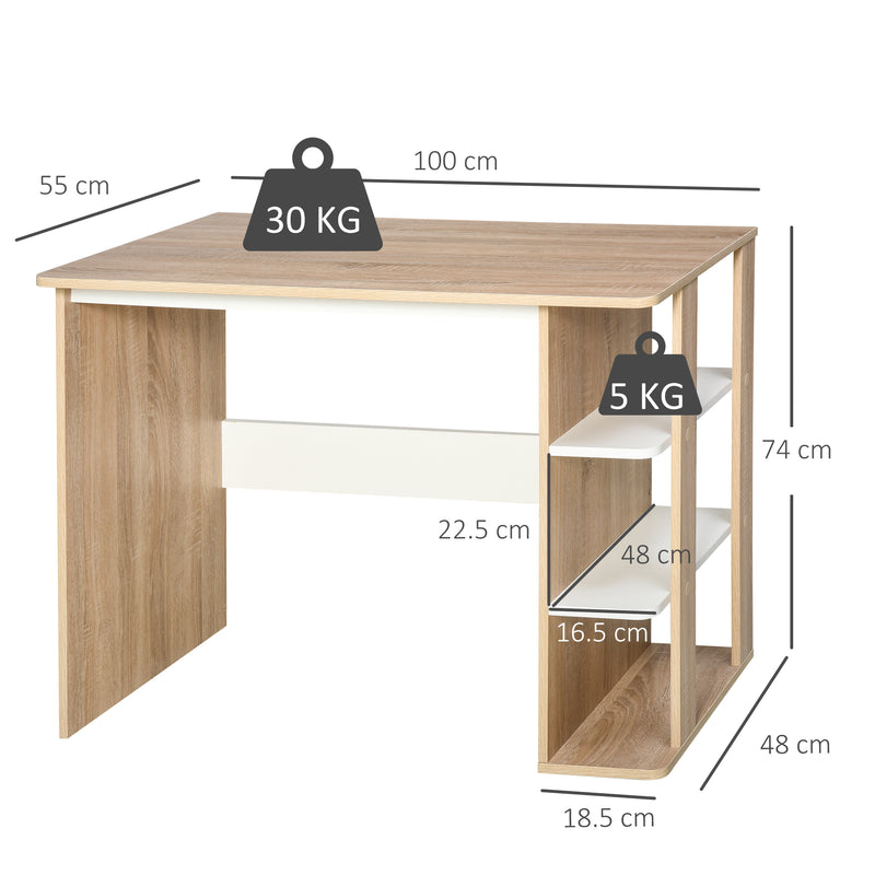 Writing desk with side shelf – image 3