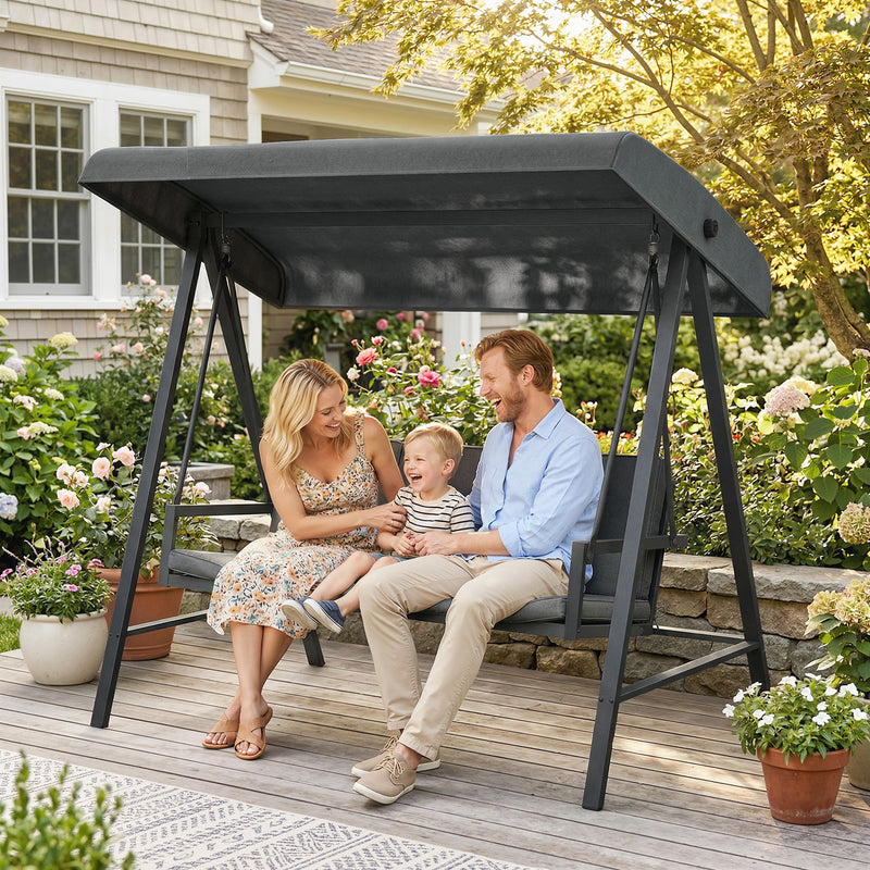 Dark grey 3-seater swing – image 10