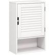 White 40 cm wall-mounted bathroom cabinet with louvred door and open lower compartment