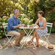 White and green acacia bistro set – image 10