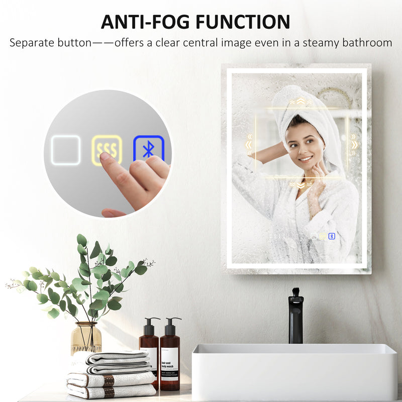 50 x 70 cm LED mirror with clock – image 7