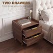 HOMCOM Elegant Two-Drawer Bedside Table - Walnut Brown – view 5