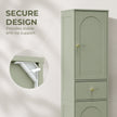 HOMCOM Tall Bathroom Cabinet with Arched Doors - Light Green – view 7