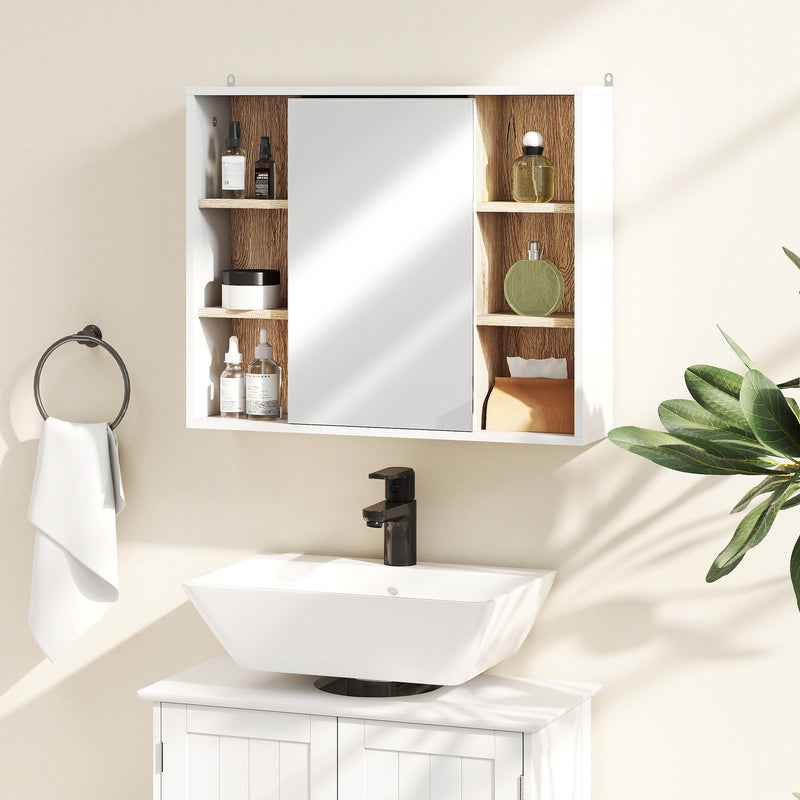 Wall mirror cabinet with side shelves – image 8