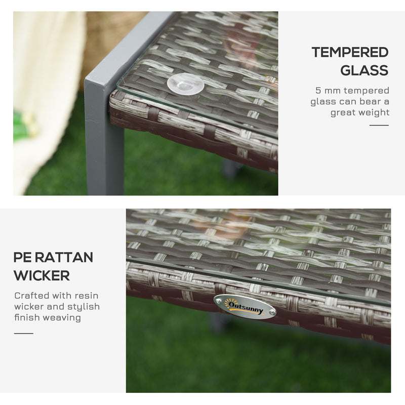 Grey rattan side table – image 6