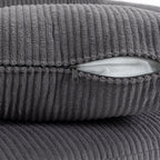 2 Seater Sofa, Corduroy Small Couch with Spring Cushion, Wide and Deep Seat, Dark Grey
