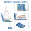 Outsunny Hanging Rope Chair with Soft Padded Seat & Backrest, Portable Garden Hammoc Chair with Wooden Support Bar – view 6