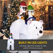 LED lighting on the 6.4ft polar bear and penguins Christmas inflatable