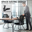 HOMCOM Reception Chair, Conference Meeting Office Chair with Flip-up Armrest, Mesh Backrest, Lumbar Support and Metal – view 4