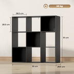 Nine-Cube Storage Shelf - Black