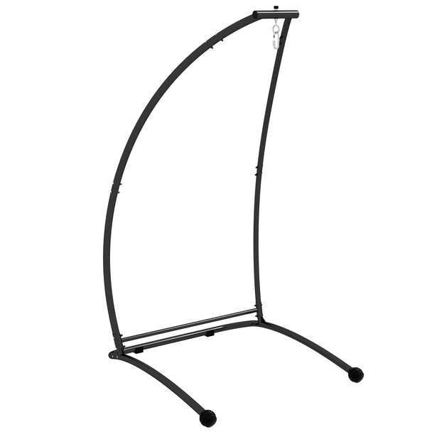 Outsunny Hammock Chair Stand, C Shape Hanging Heavy Duty Metal Frame Hammock Stand for Hanging Hammock Air Porch Swing