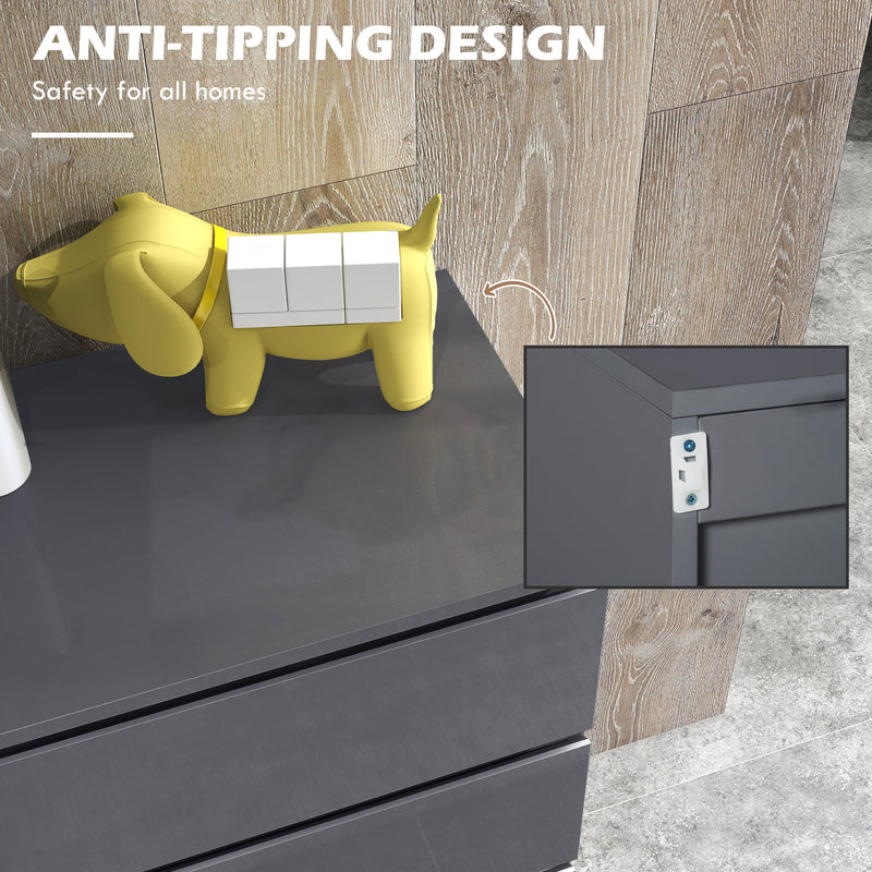 5-drawer gloss grey chest – image 6