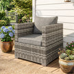 Grey rattan garden armchair – image 2