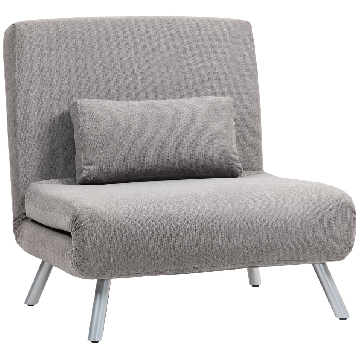 5-Position Single Chair Bed – Grey Flannel