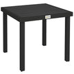 Black 78 cm square aluminium garden dining table for four