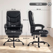 HOMCOM Executive Office Chair, 180kg Big and Tall PU Desk Chair with Linked Armrests, Pocket Spring Cushion, Adjustable – view 3