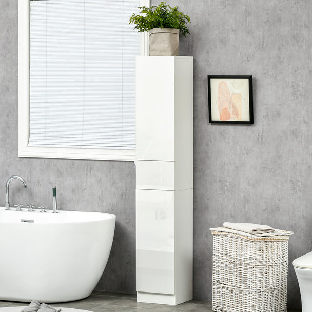 High gloss tall bathroom cabinet – image 2