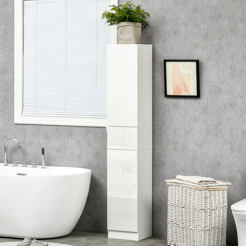 High gloss tall bathroom cabinet – image 2