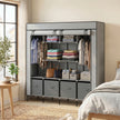 166 cm dark grey fabric wardrobe – image 7