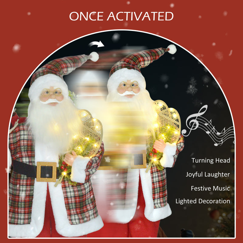Santa figure shown singing and moving