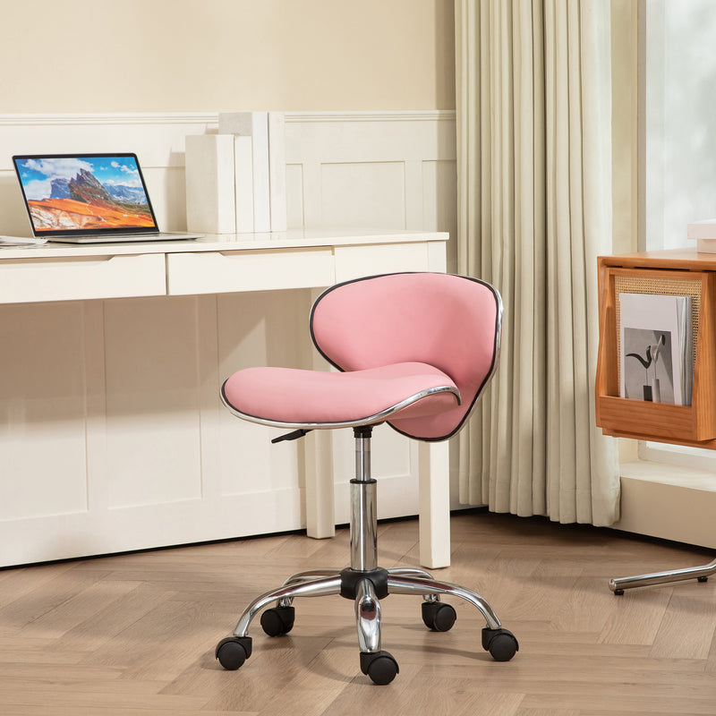 Pink rolling salon chair – image 2
