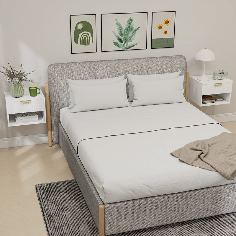 Fluted floating bedside tables – image 2
