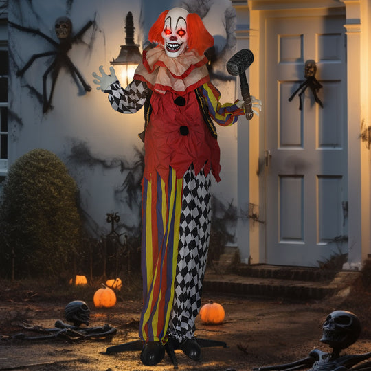 173cm Animated Clown with Hammer & Glowing Eyes – image 2 of 9