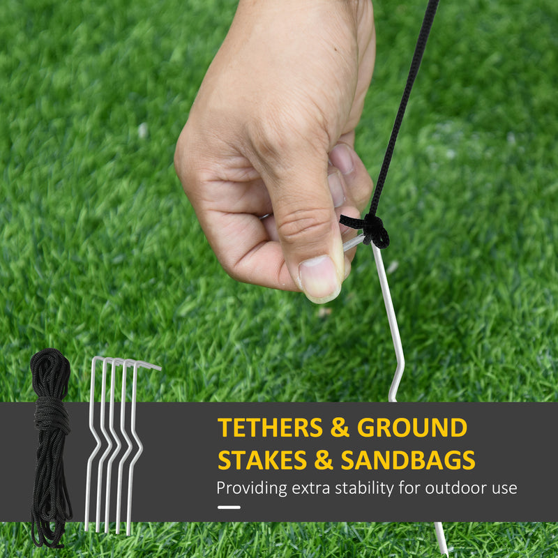 Ground stakes and tether ropes for securing the inflatable