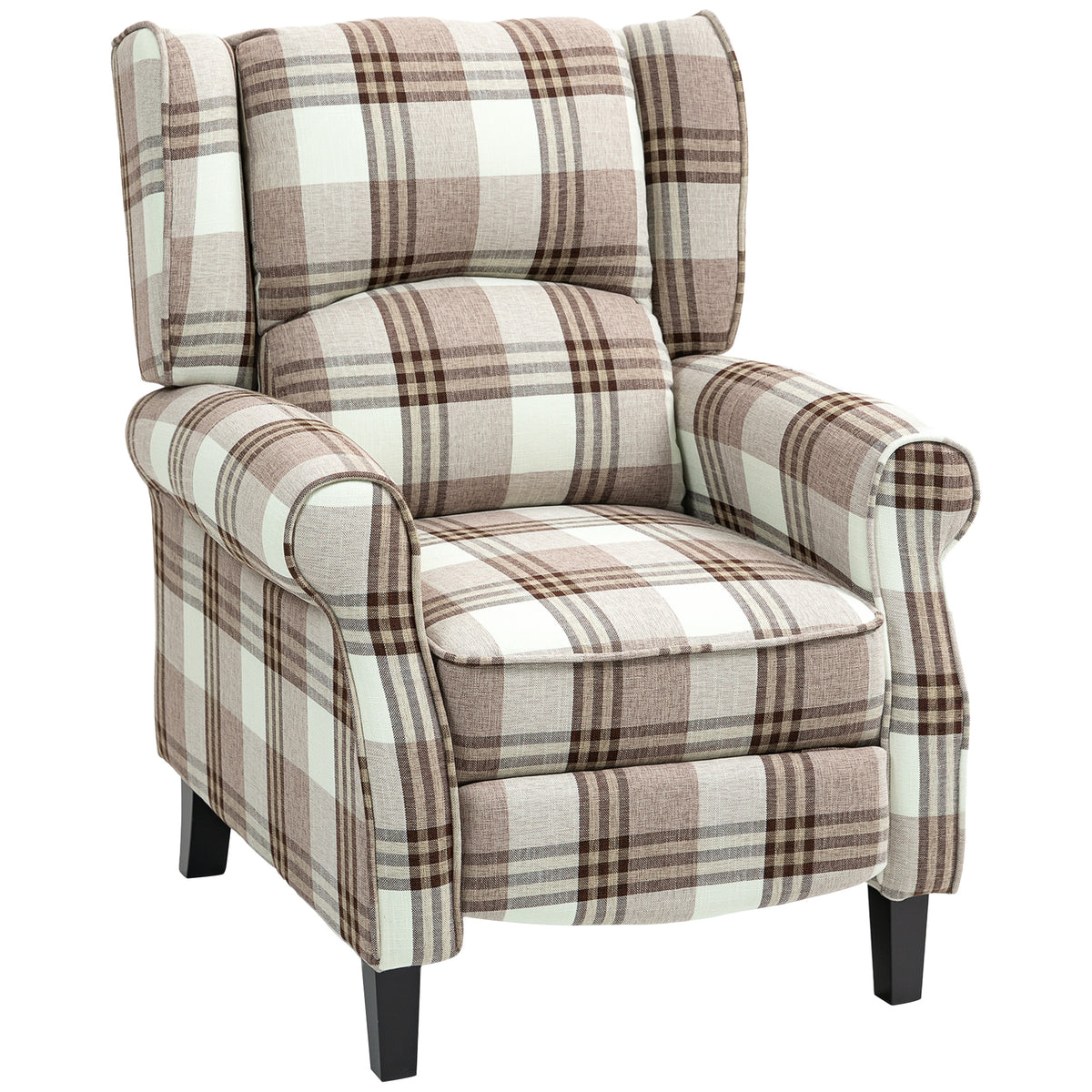 160° Recliner Armchair with Footrest – Brown