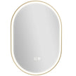 HOMCOM Bathroom Mirror with LED Lights, 100x70cm Oval Bathroom Mirror, Dimmable, Bluetooth, Anti-Fog, Gold Tone