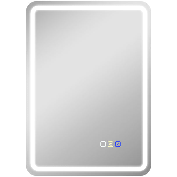 70 x 50 cm LED bathroom mirror with Bluetooth speaker and touch control