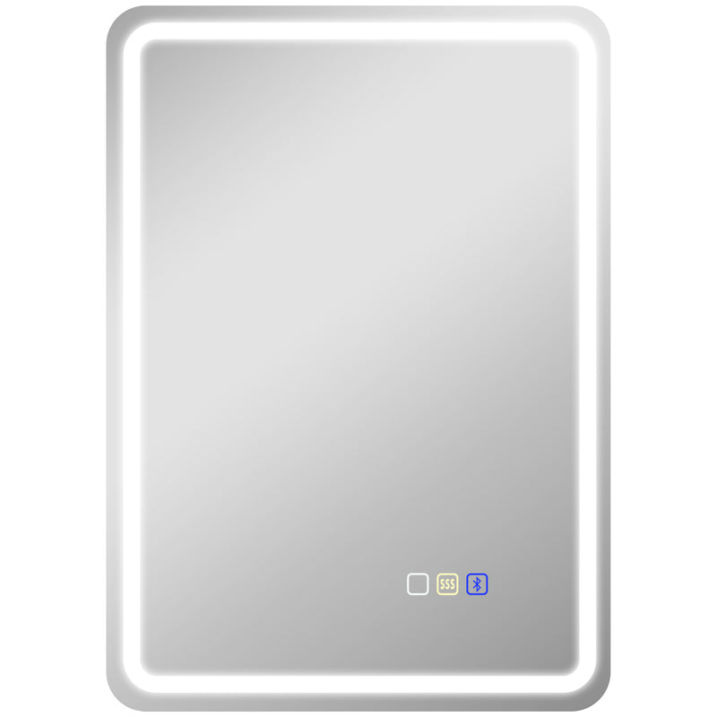 70 x 50 cm LED bathroom mirror with Bluetooth speaker and touch control