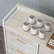 White & natural 6-drawer fabric chest – image 8
