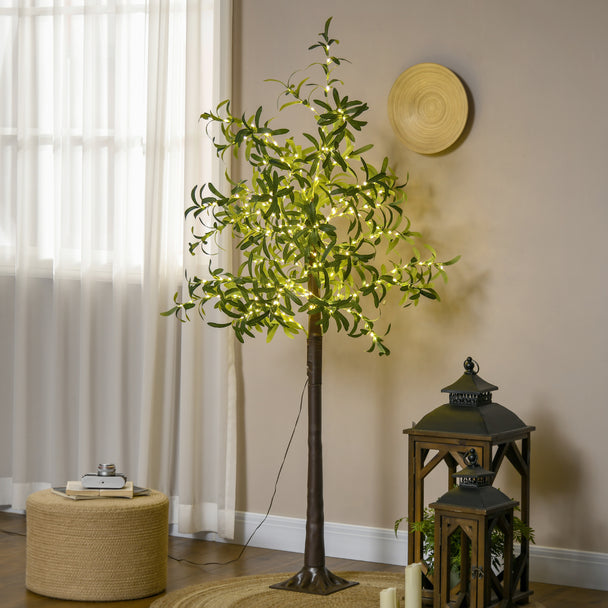 180cm Artificial Olive Tree illuminated in a room