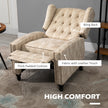 Beige armchair with labeled features in a room setting