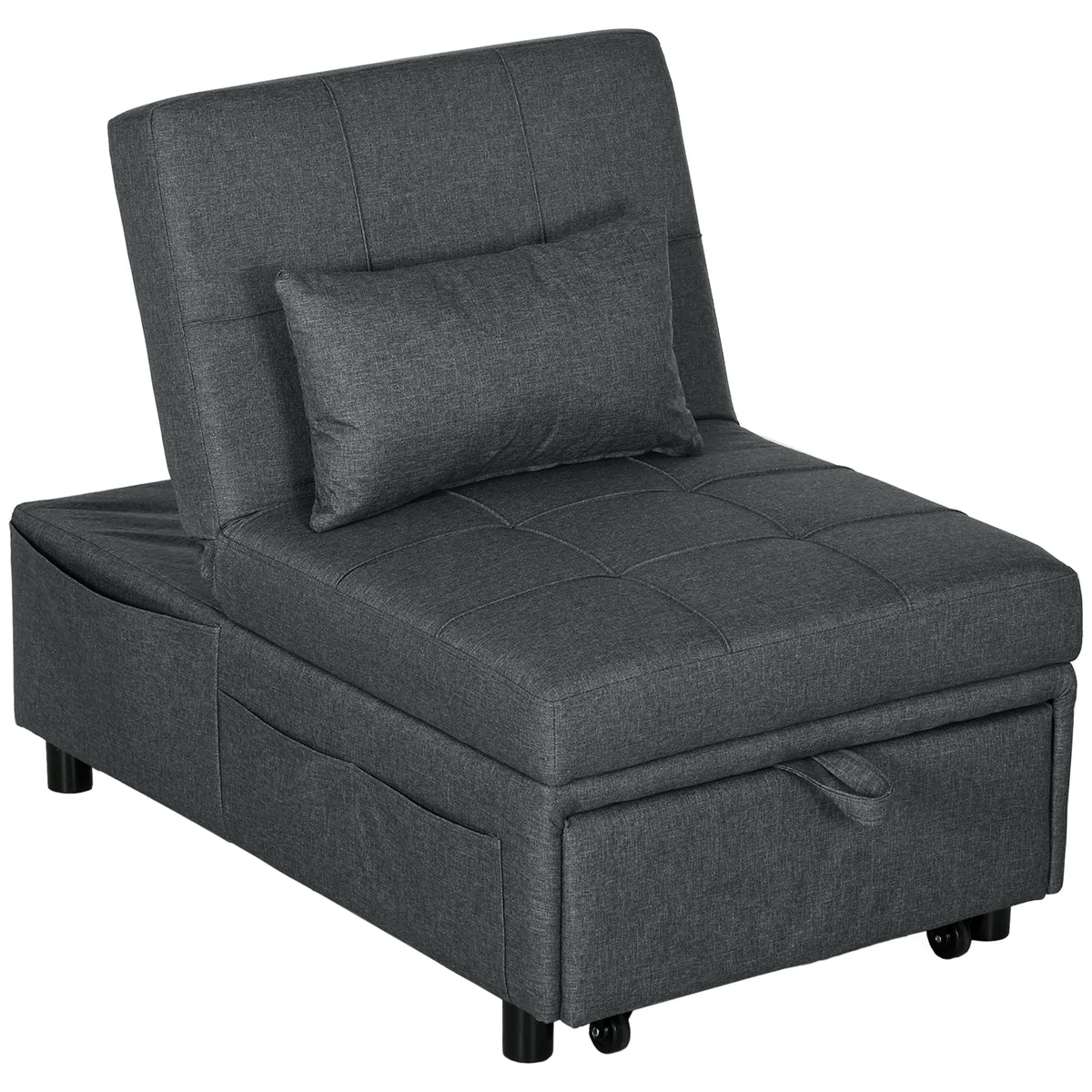 4-in-1 Convertible Chair Bed – Grey