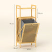 Bamboo laundry cabinet with hamper – image 3