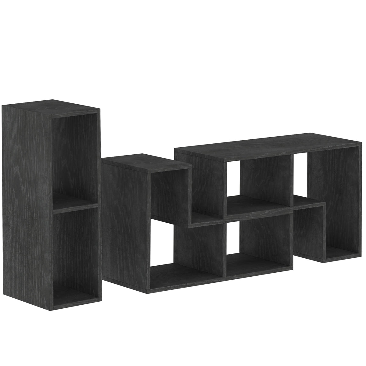 134–180 cm Modular 3-Block TV Stand for TVs up to 75″ – Black