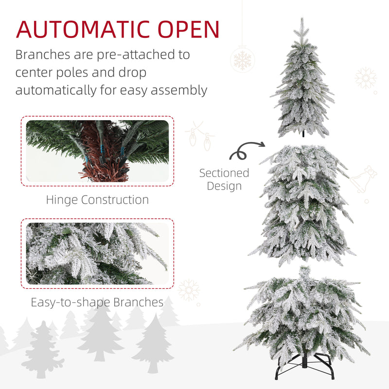 6ft snow-covered slim Christmas tree – image 6