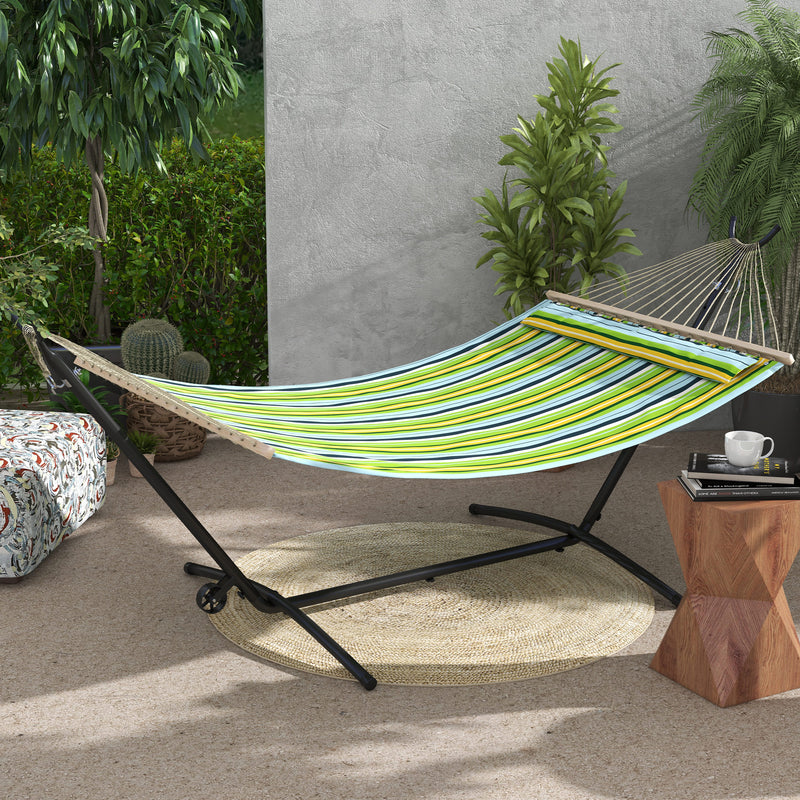 Outsunny 9.5ft Hammock Stand, Portable Hammock with Wheels, Adjustable Hammock Net Stand with Carry Bag, for – view 2