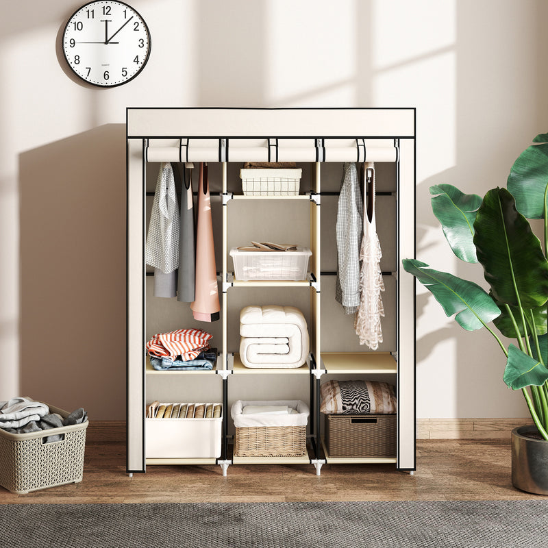 125 cm cream fabric wardrobe – image 7