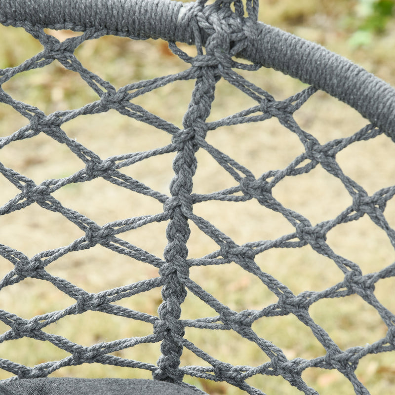 Outsunny Two-Seater Boho Macrame Hammock Swing - Grey – view 9