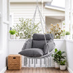 Outsunny Hanging Chair Outdoor Hammock Chair with Soft Cushion, Cotton Rope Boho Style Swing Chair, Hanging Garden – view 9