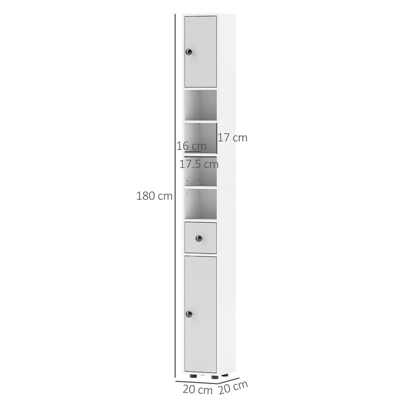Slim 180 cm light grey bathroom cabinet – image 3