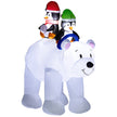6.4ft Polar Bear and Penguins Christmas Inflatable on a white background