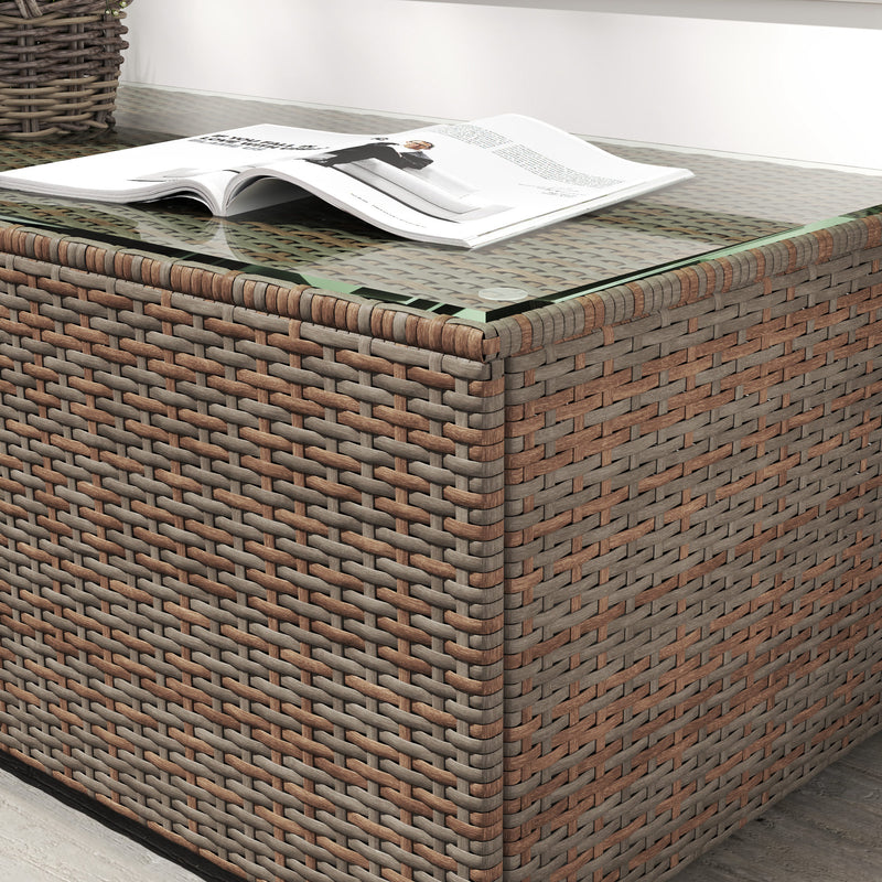 Brown rattan coffee table – image 9